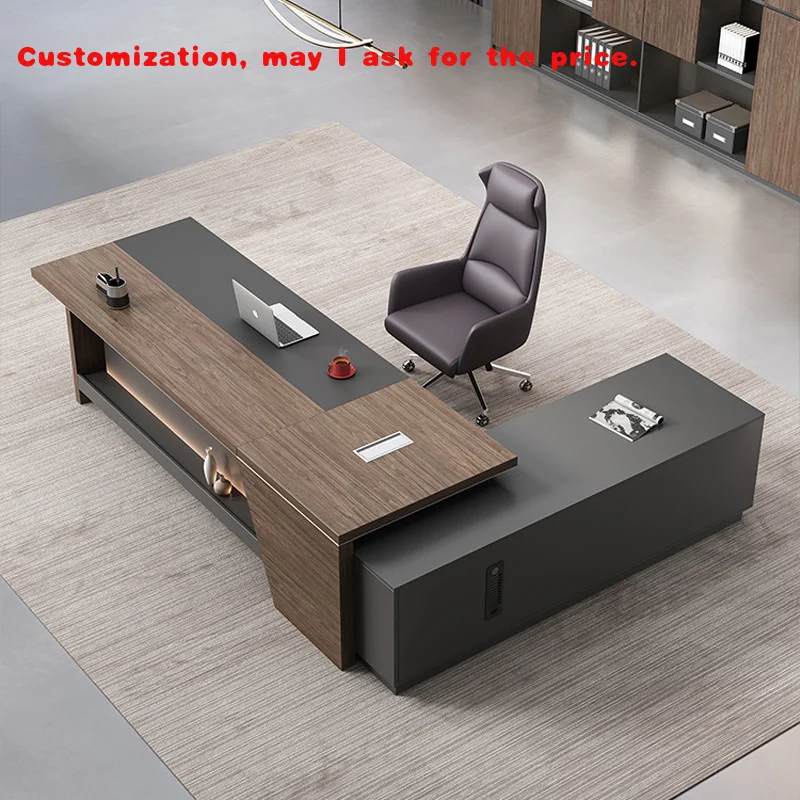 custom.High-end simple modern office desk manager president desk desk chair combination large table