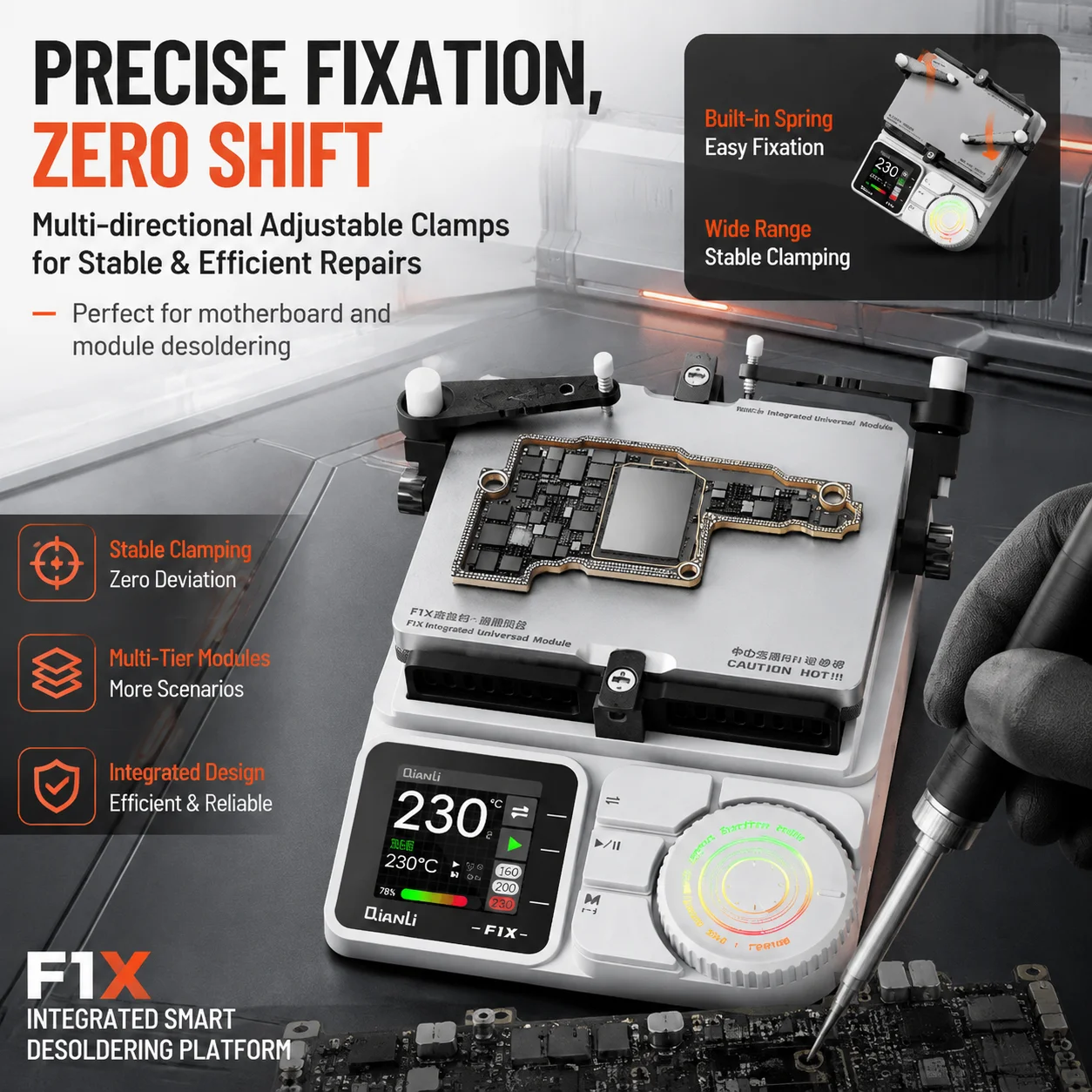 QianLi F1X Intelligent Curve Heating Preheat Station Adjustable Clamp for Phone Motherboard IC Chip Repair
