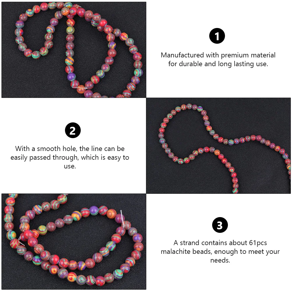 

Malachite Beads DIY Jewelry Making Supplies Spacer Charms for Bracelets Anklets Smooth Hole Premium Material Rich Color