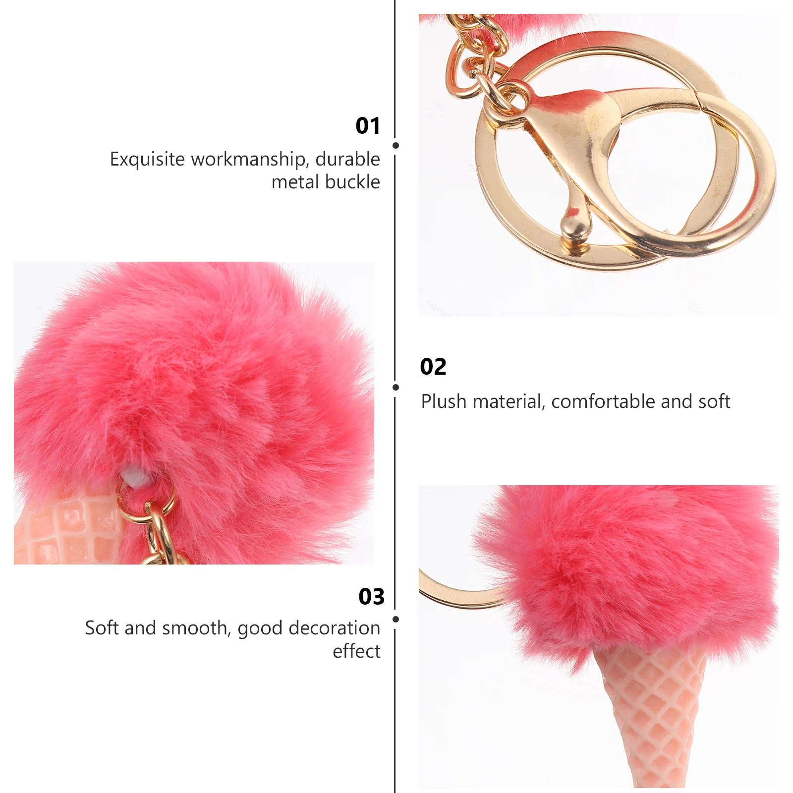 3 pezzi portachiavi gelato adorabili ciondoli per borse portachiavi decorativi appesi accessori leggeri per borse chiavi