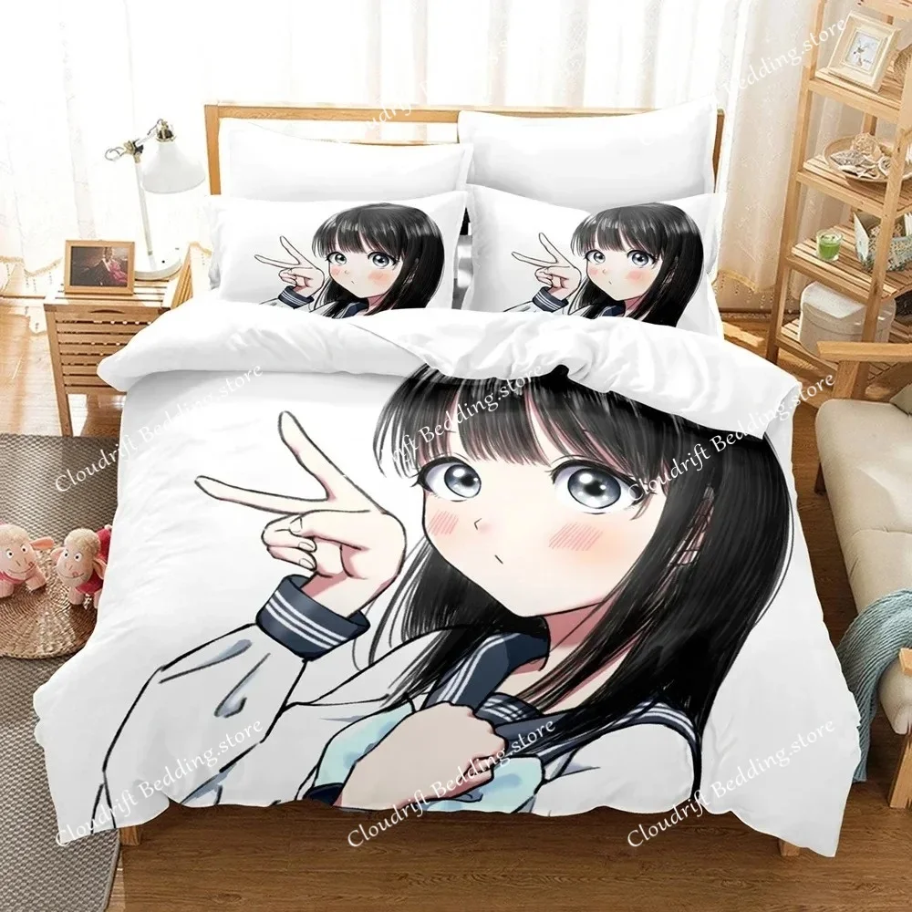 3D Printed Akebis Sailor Uniform Bedding Set Anime Duvet Cover Double Twin Full Queen King Adult Kids Bedclothes Quilt Cover
