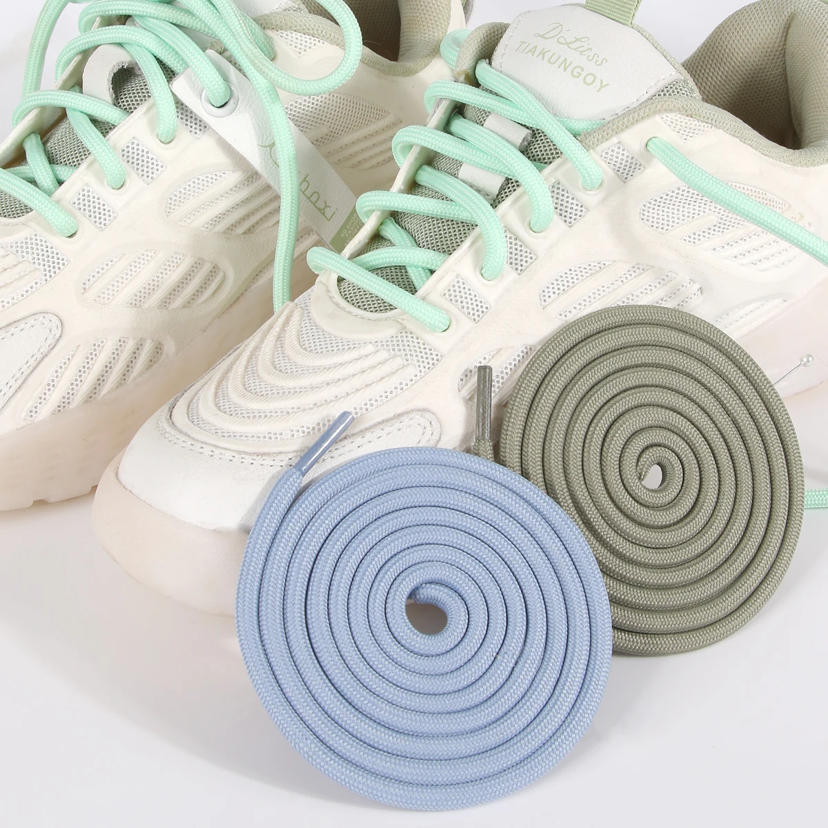 2025 Frühling und Sommer Beliebte Einfarbige Macaron-Schnürsenkel 5mm Runde Polyester Freizeit Unisex-Schnürsenkel – Detail 6