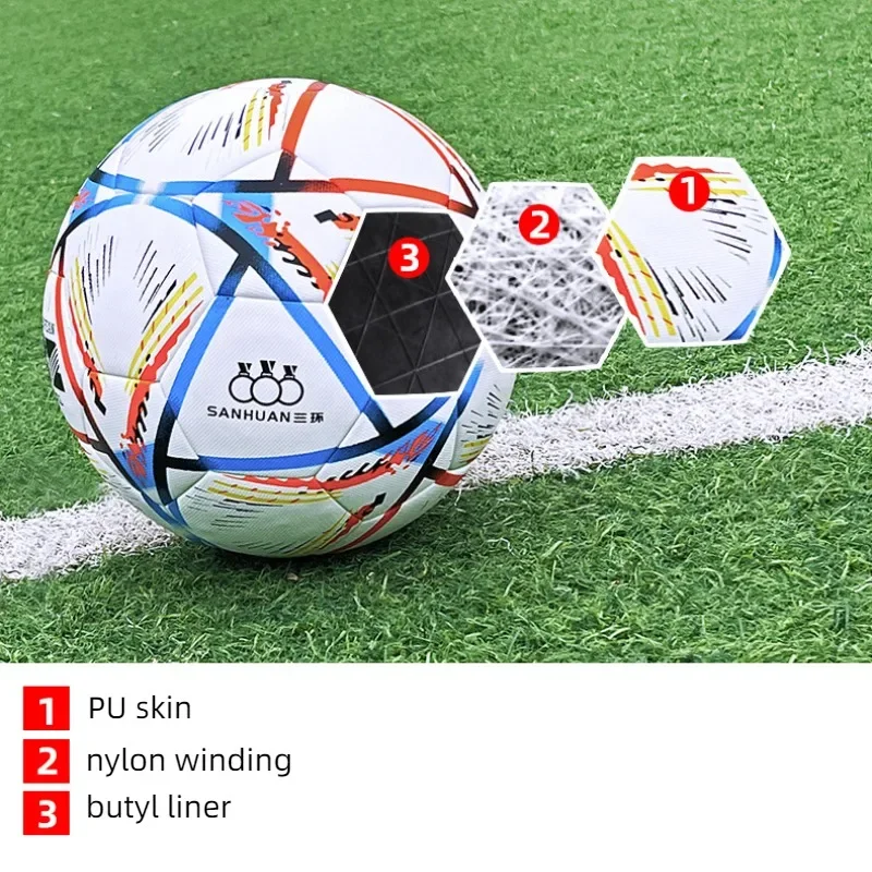 Maat 4/5 Klassieke voetbal PU-materiaal Training Competitie Buitensporten Spel Slijtvast en explosieveilig voetbal