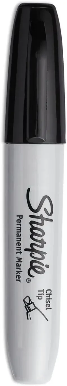 Permanentmarker, Meißelspitze, schwarz, 4 Stück