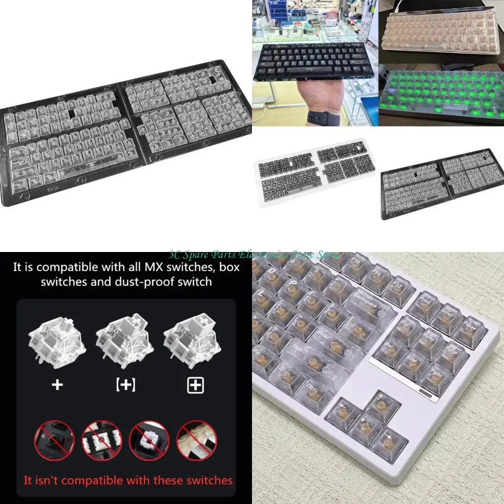 SZ PBT Keycaps Carbon Fiber Pattern And Transparently with Backlight For Mechanical Keyboards Enhances Typing