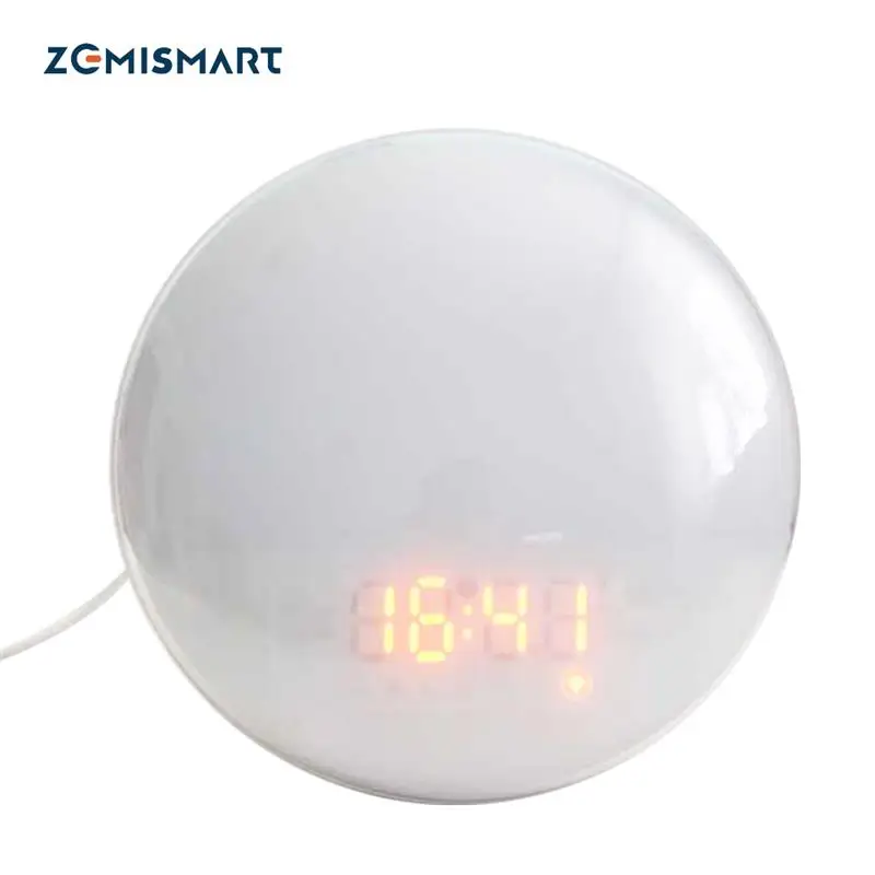 Top Zemismart Tuya WiFi Smart Wake Up Light with 7 Colors Sunrise/Sunset Smart Life Workday Alarm Clock Alexa Google Home Enable