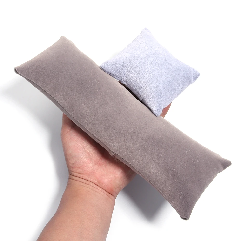 1 قطعة بو الجلود المخملية مجوهرات وسادة حامل سوار ساعة الإسورة وسادة حامل للمجوهرات التصوير عرض المنظم وسادة