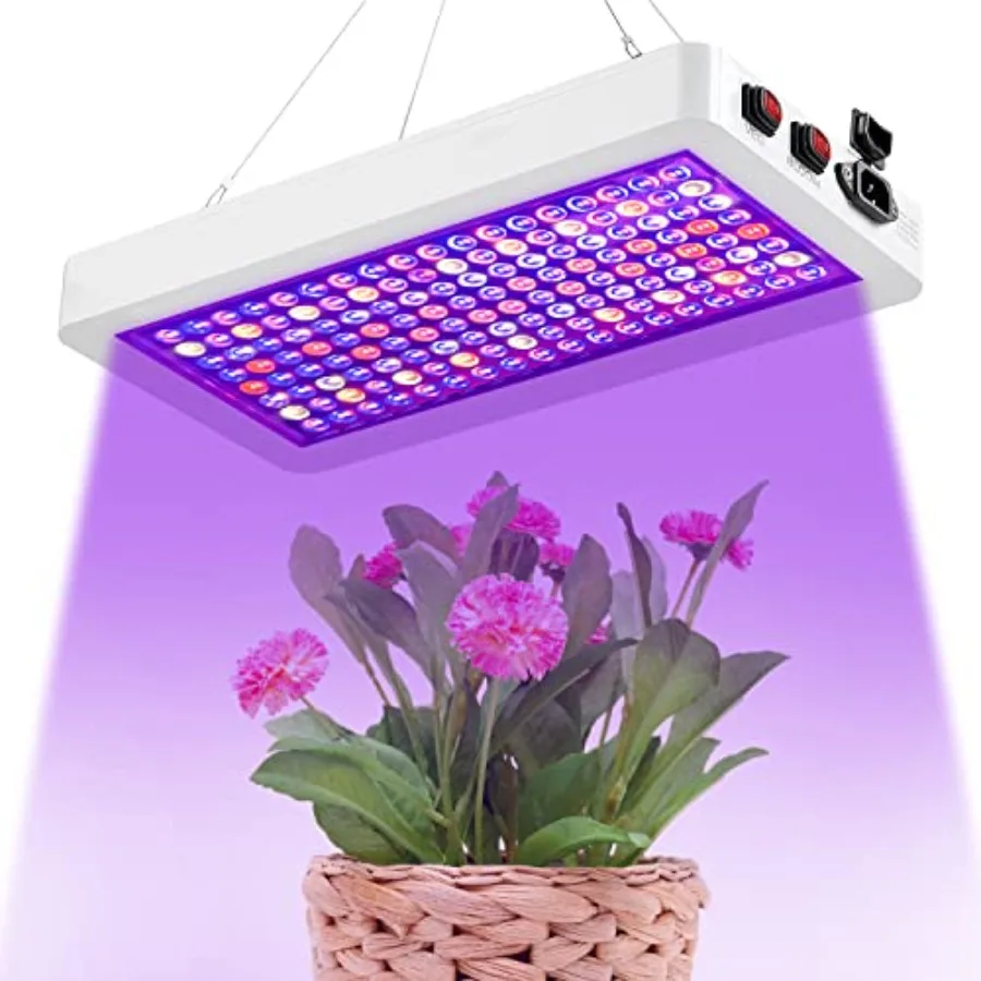 

Светодиодная лампа для растений B1500W с регулировкой яркости, полный спектр, для выращивания рассады, овощей и подвесных растений, с двойным выключателем