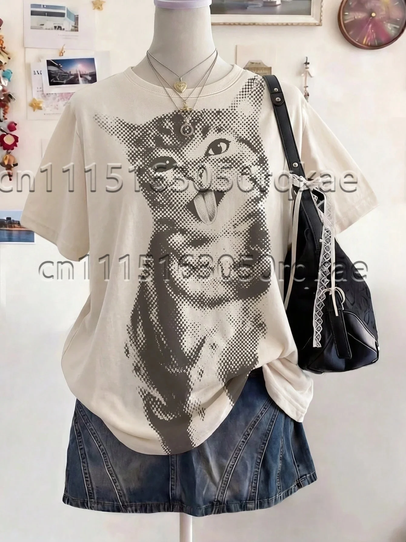2026 Trendige Damen-T-Shirts mit Streifendesign und Musterdruck, Sommer-Streetwear, Minimalistisches Lässiges Kurzarm-T-Shirt für Damen – Detail 13