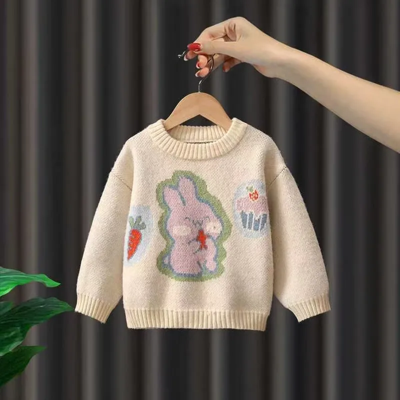 

Kids Girls' Baby SweatersGirls' Sweaters 2025 New Style Children's Thickened Pullover Tops Little 90-140CM