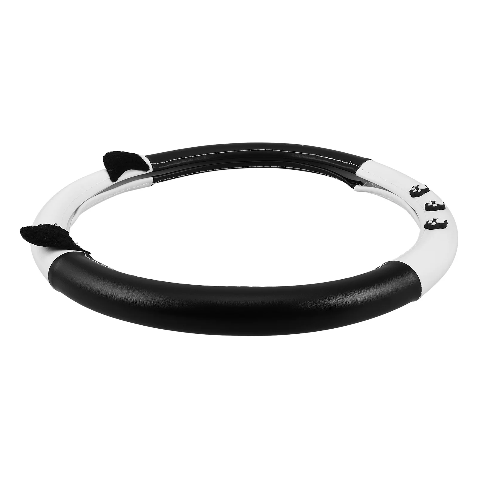 

Cute Cat Ears Steering Wheel Cover Anti-Shedding Non-Slip Universal Fit All Seasons Soft Fiber Car Interior Decoration