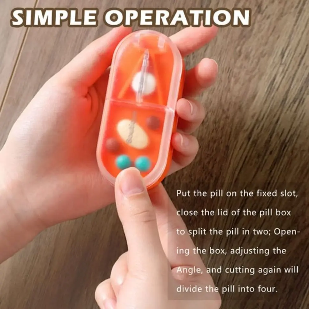 Best Pill Cutter Pill Box Daily Medicine Organizer Portable Pill Organizer Vitamin Organizer Pill Box Timed Pill Organizer