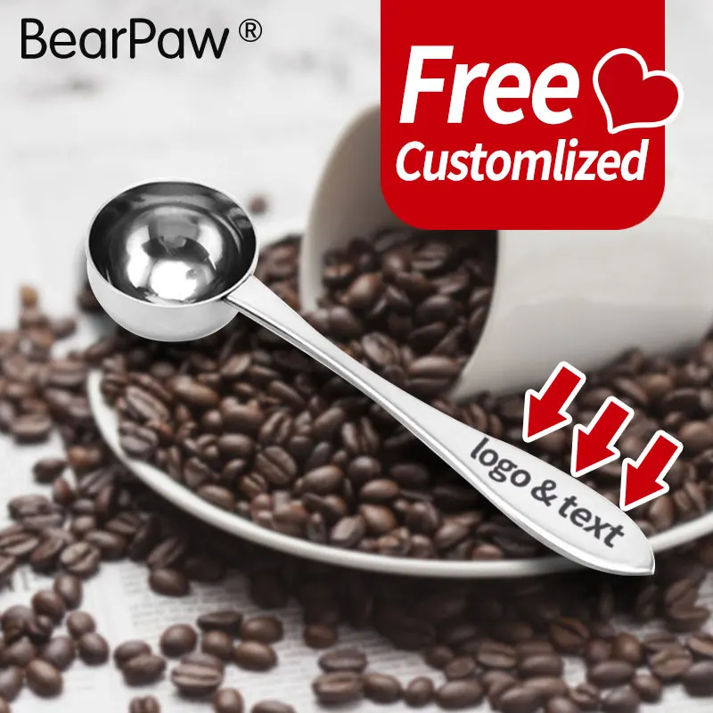 Stainless Steel Milk Coffee Powder Scoop, Measuring Spoon, Coffee Accessories, Free Custom Spoon Logo, Text, Name, 20ml