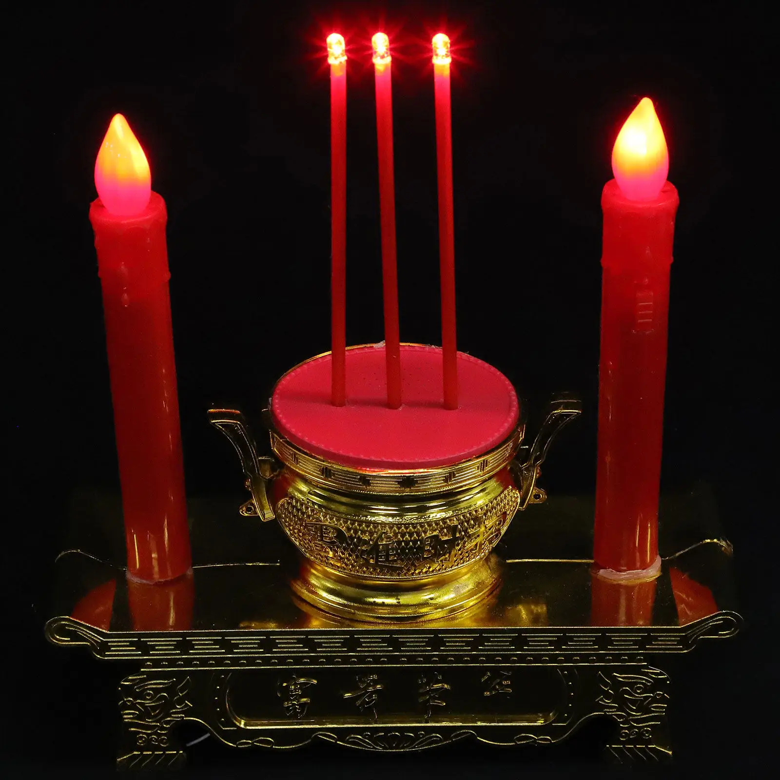 LED Electric Incense Burner Buddhism Lamp Chinese Style Light Worship Decoration Supply Supply