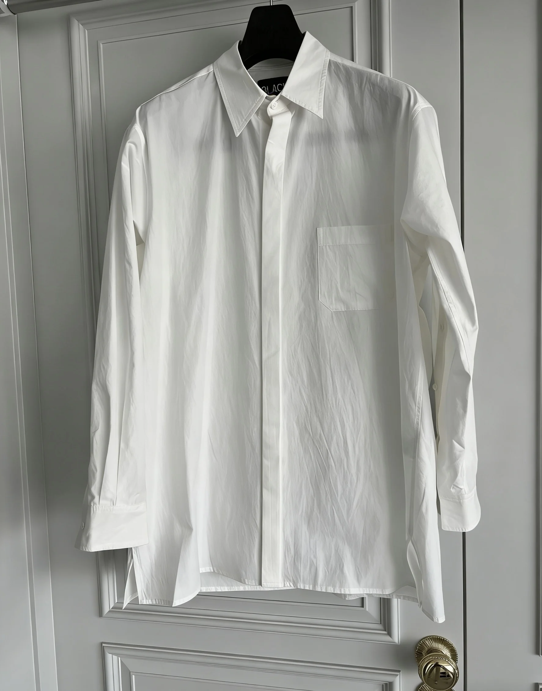 

TOP-YAMAMOTO original design white pure cotton long-sleeved shirt