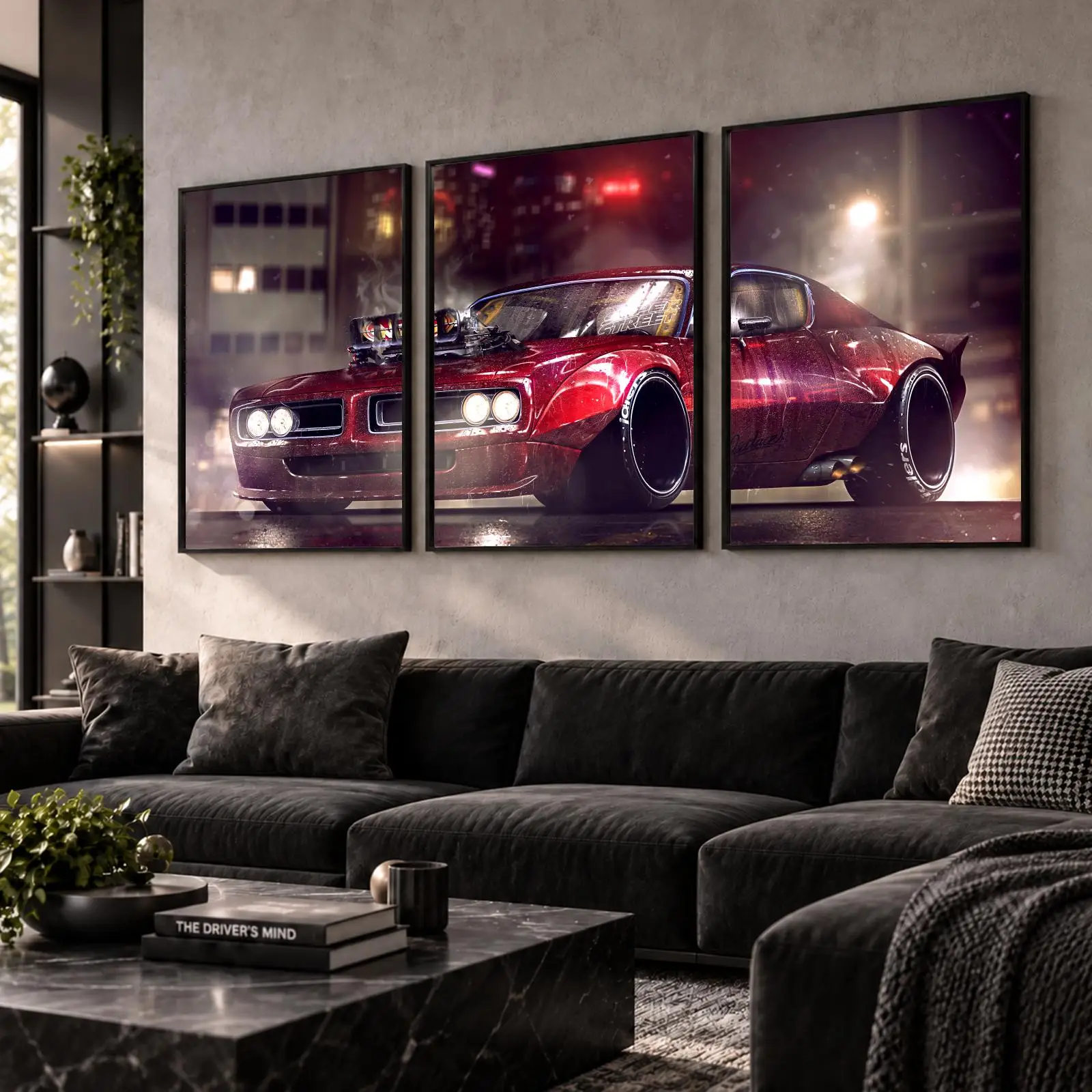 C-Charger Muscle Car Painting Calligraphy Wall Art Canvas Poster Collection Prints for Bedroom Living Room Home Decoration Gift