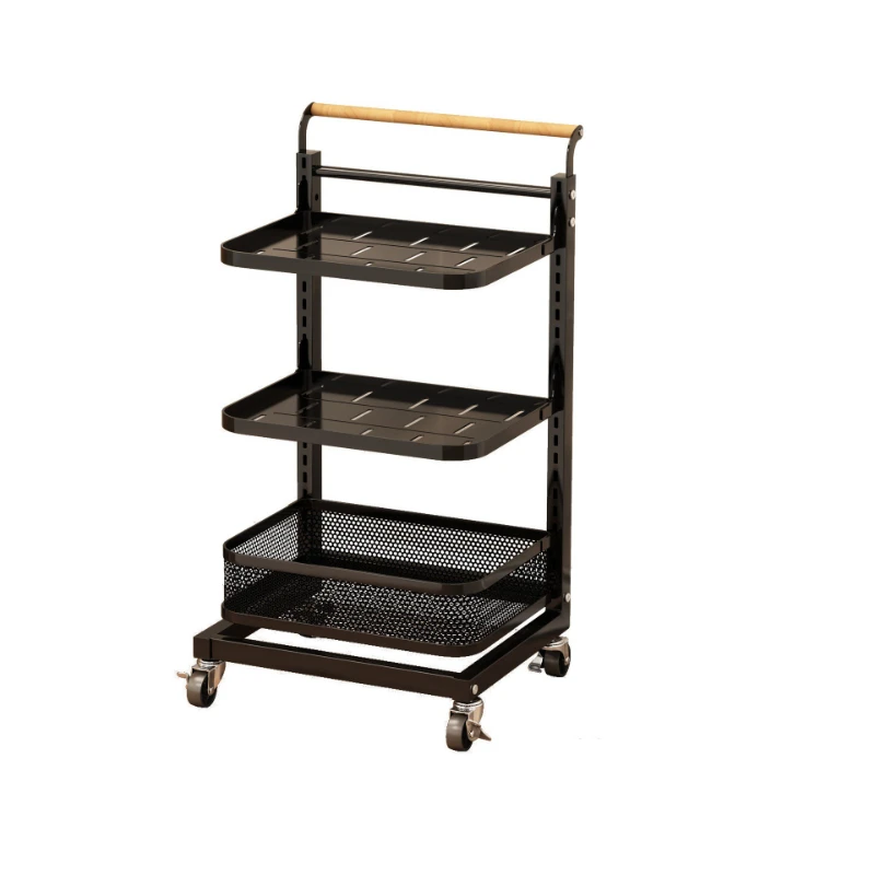 

Movable Adjustable Snack Pot Storage Rack Kitchen Shelf Simple Household