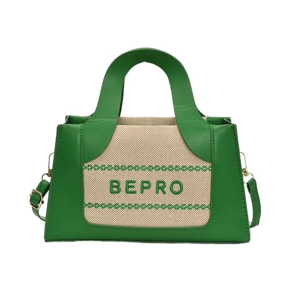 

Large Capacity PU Square Bag Anti-splash Water Lightweight Contrast Color Handbag Crossbody Pouch Letter Printed