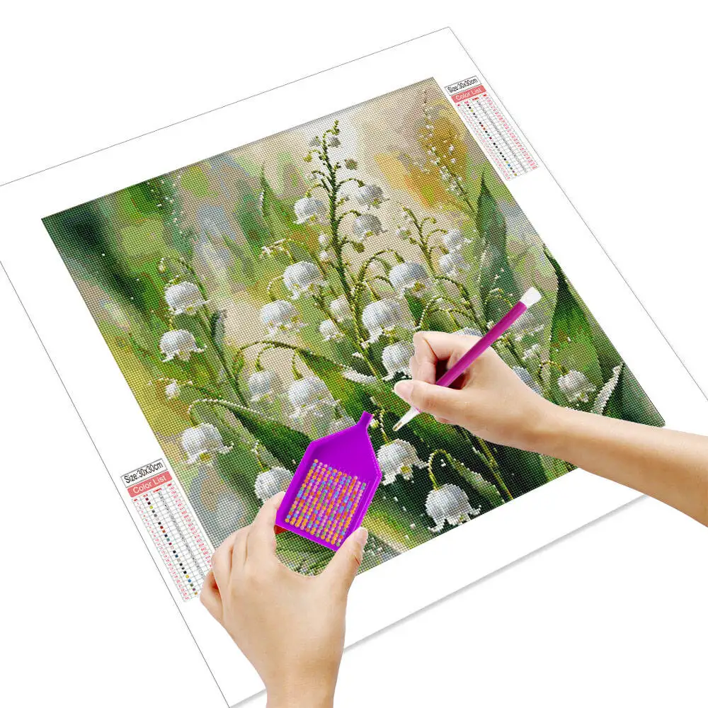 Frameless, Lily Of The Valley Diamond Painting 5D Full New Flower Mosaic Cross Stitch Wall Art Diamond Embroidery Complete Kit
