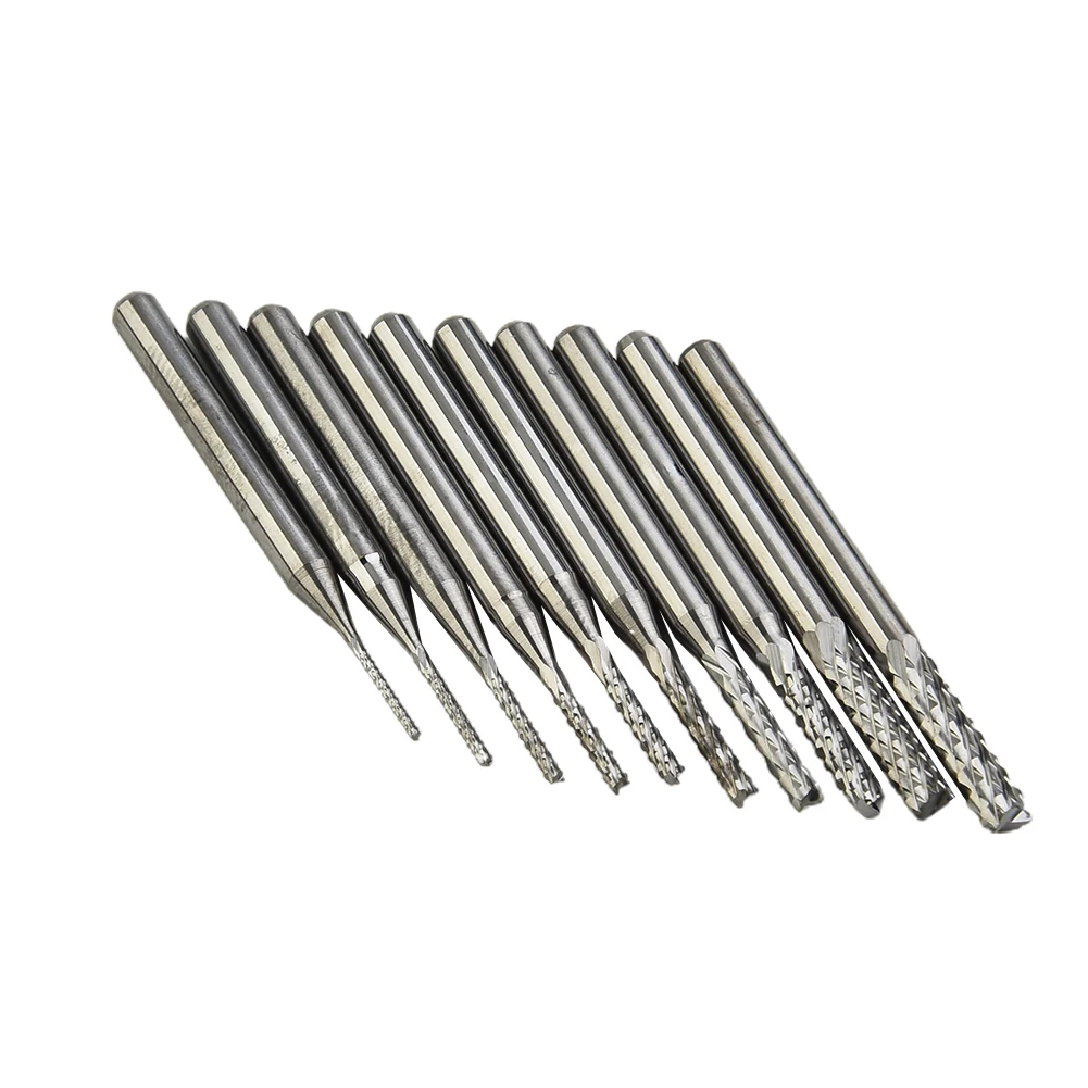 Professional Grade 10x 1/8 0 8 3 175mm PCB Drill Bit Set, Perfect for Engraving Plastics, Circuit Boards, and Hardwoods