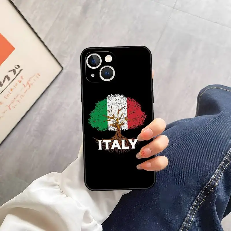 Flag Italy custodia per telefono per Iphone 14 13 Pro Max 12 Xr X Xs Mini 6 6s 7 8 Plus Se 2020 2022 accessori per telefoni cellulari di alta qualità