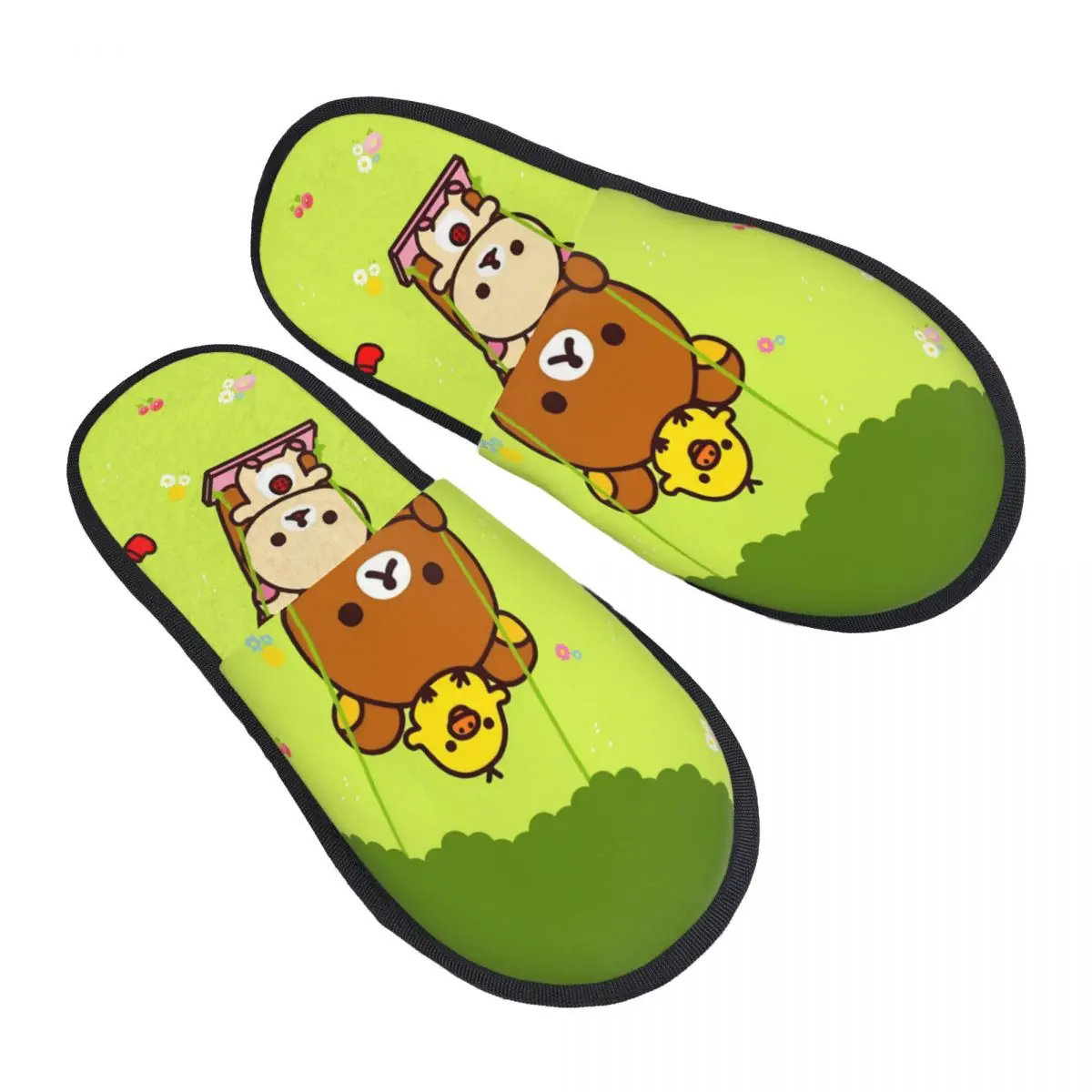 

Изготовленные на заказ тапочки из пены с эффектом памяти Rilakkuma, женские удобные теплые домашние тапочки с плюшевым мишкой