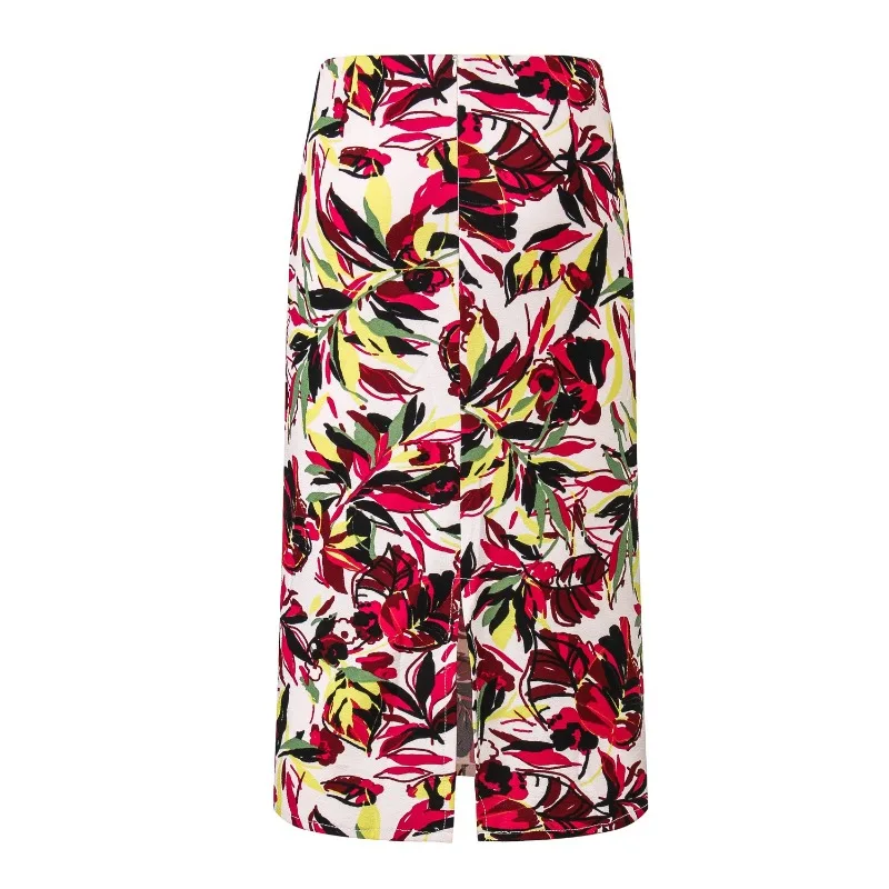 Fashion all-match large size high waist fashion casual pencil skirt female flower skirt