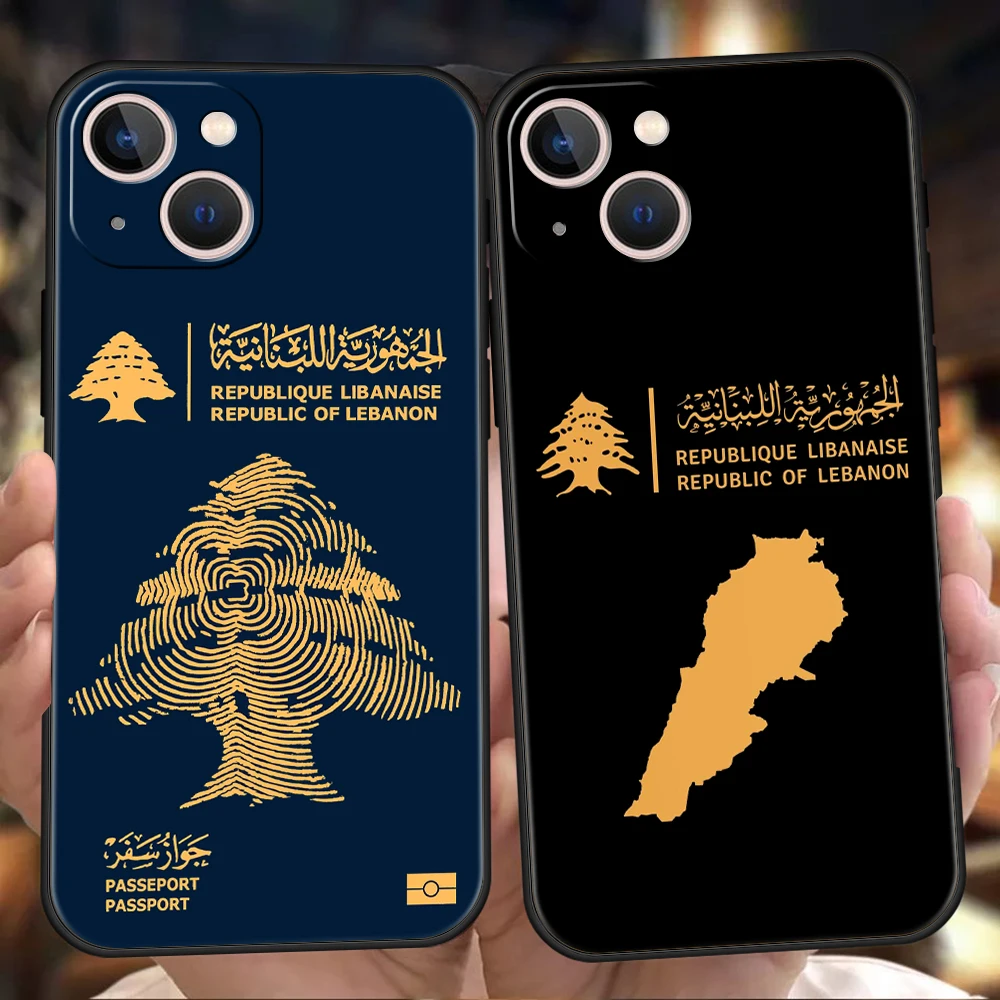 Coque de téléphone souple de luxe en TPU, étui pour iPhone 17 Air 16E 16 11 15 14 Pro MAX 12 13 7 8 Plus X XR XS SE 2022, couverture pour passeport du liban