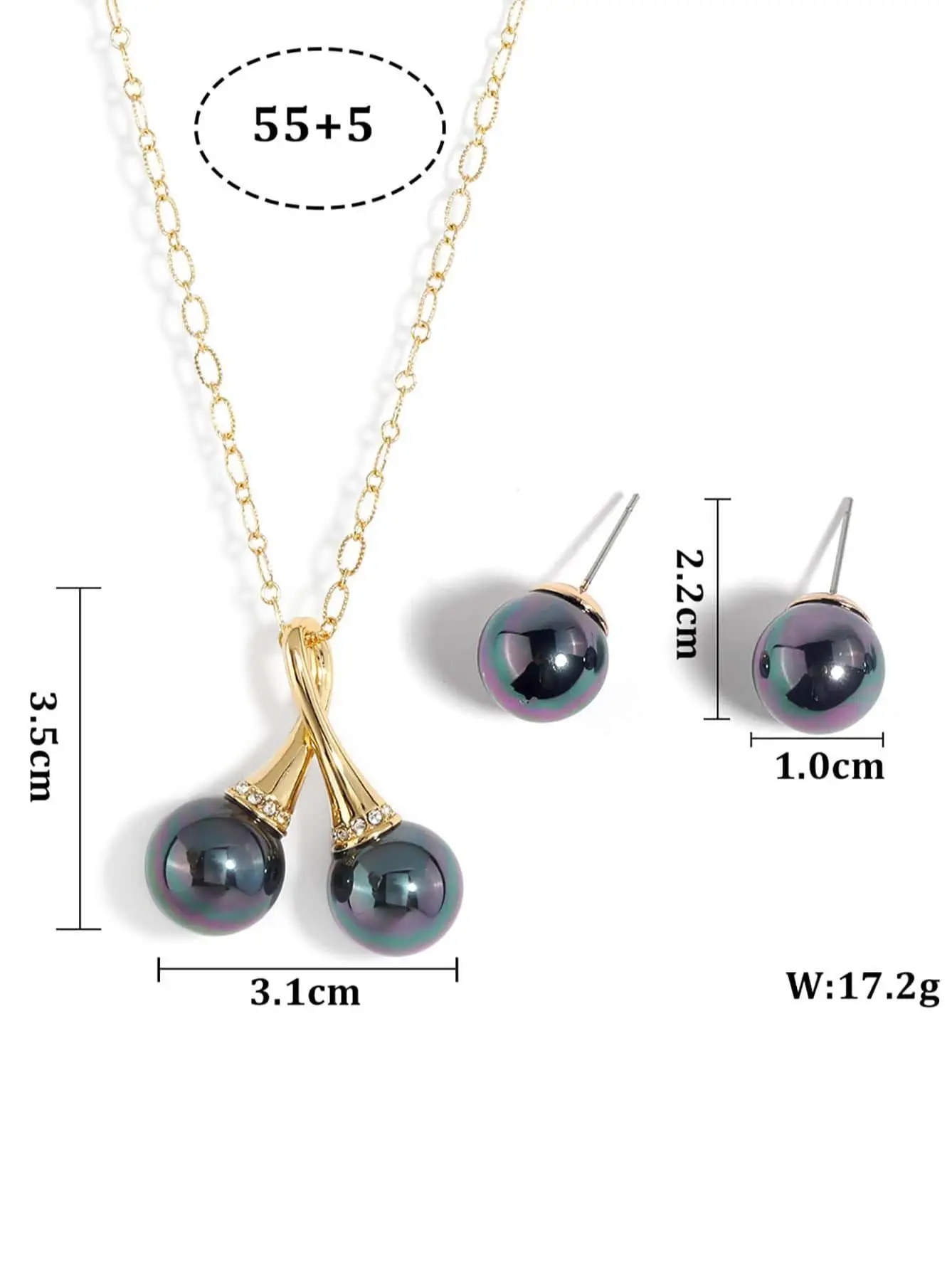 Hawaiian Design Tahitian Black Pearl Jewelry Sets Polynesian Mother of Pearl Jewellery for Women 2023