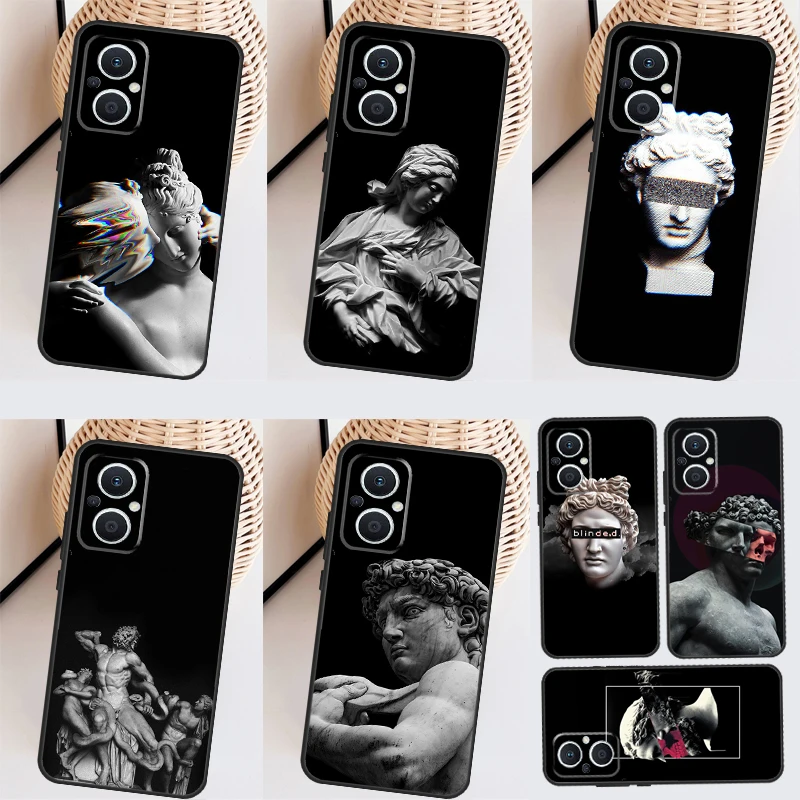 Greek Aesthetics Plaster statue For OPPO Reno 4 5 6 7 8 Lite 10 Pro Reno 8T 4Z 5Z OPPO Find X3 Lite X2 Neo X6 X5 Pro Case