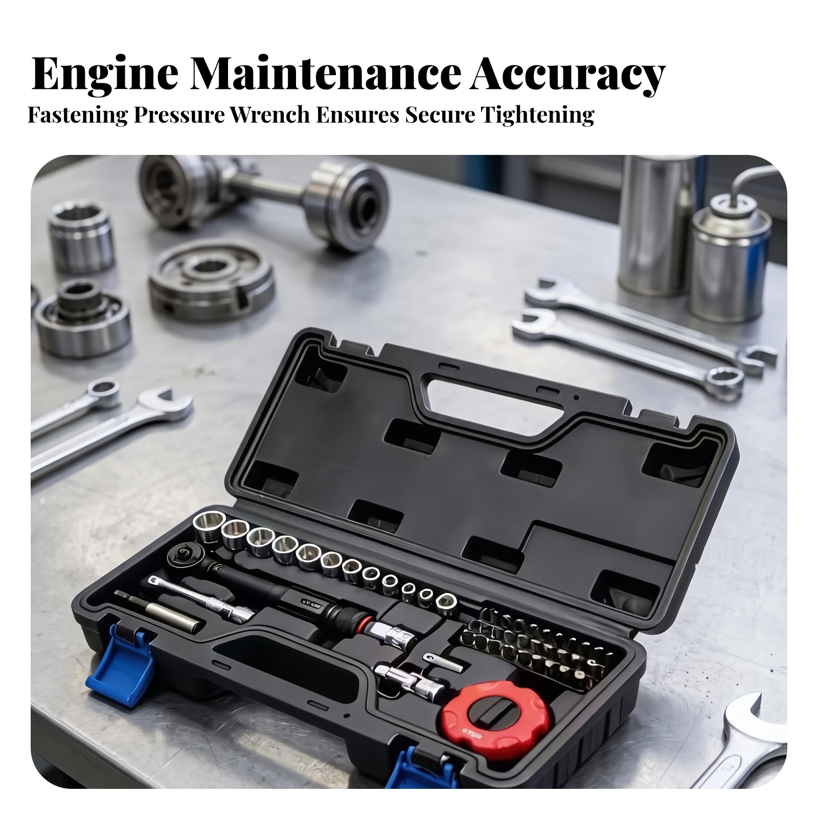 Metric Turning Force Wrench Set Adjustable Turning Force Wrench Kit Complete Portable for Mechanics, Automotive Repair, Workshop