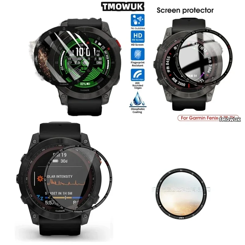 

Для Garmin Fenix 6 7 8 7X 6X 7S 47 мм 51 мм - 3D изогнутая мягкая гибкая защитная пленка из PMMA от царапин - Полное покрытие