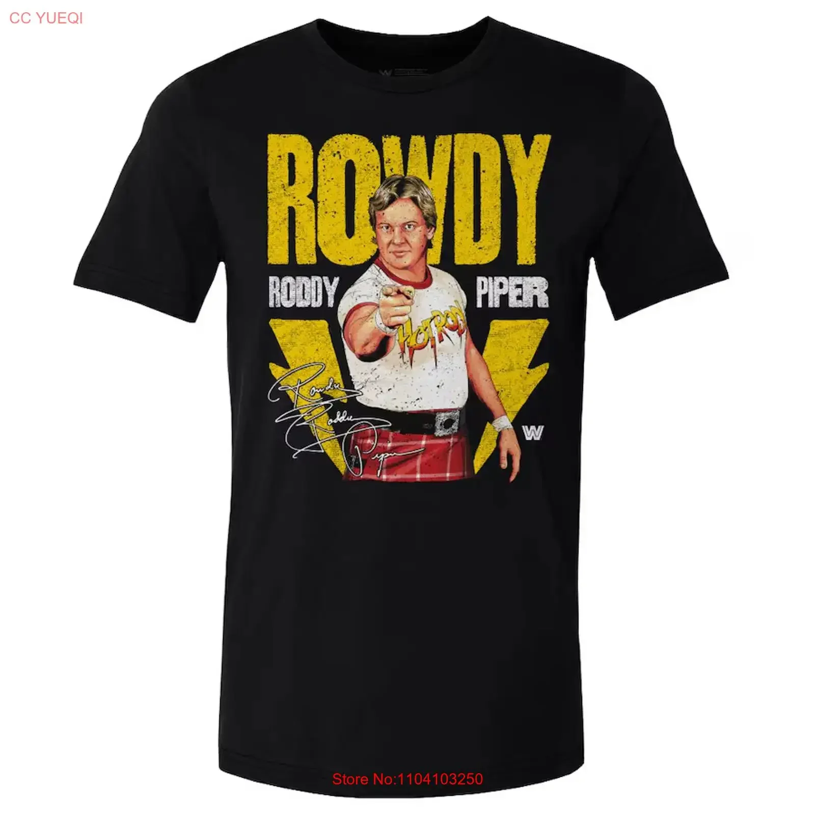 Rowdy Roddy Piper Lightning T Shirt Black vintage Washed Versatile Stretched Casual designer clothes homme fashion graphic