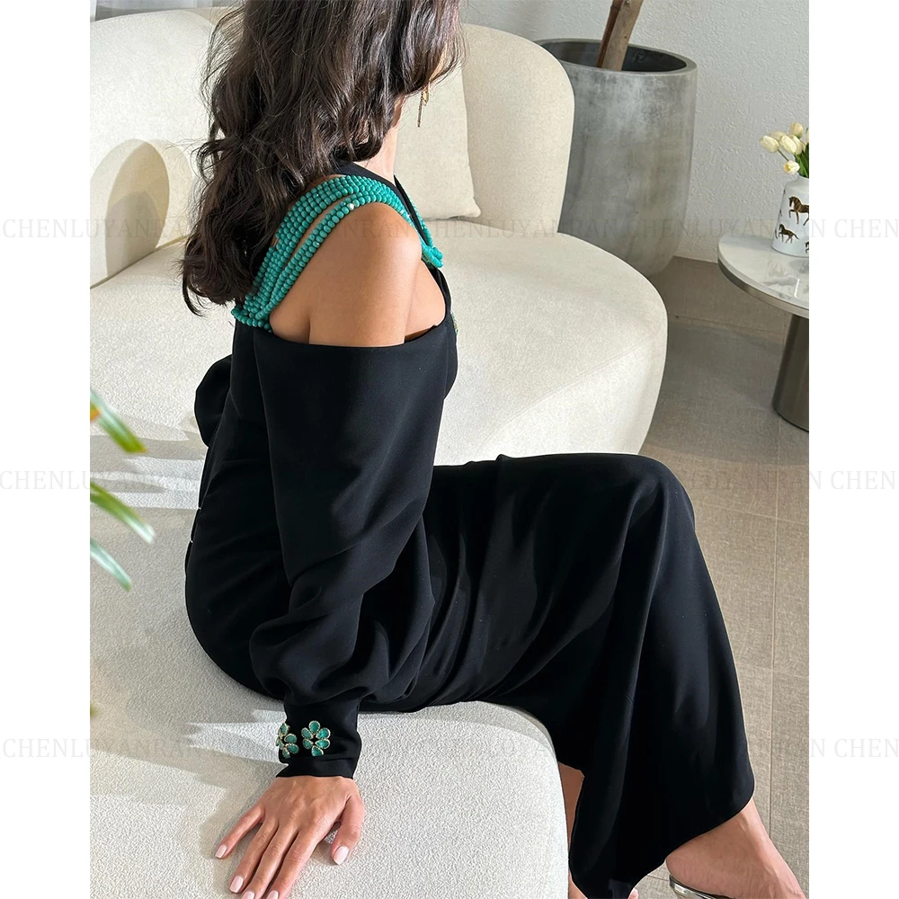 MOLISA New Black Evening Dresses Beads Off Shoulder Ankle-Length Elegant Evening Gown For Women 2024 vestidos de gala Hot Sale