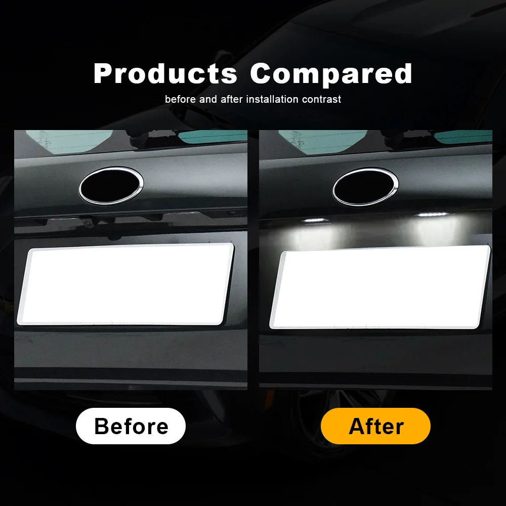2PCS For Subaru Forester BRZ WRX Crosstrek XV Legacy Outback Impreza Ascent Toyota GT86 Car LED License Number Plate Light