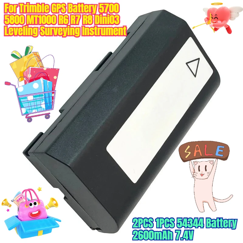 

2PCS 1PCS 54344 Battery 2600mAh 7.4V for Trimble GPS Battery 5700 5800 MT1000 R6 R7 R8 Dini03 Leveling Surveying Instrument