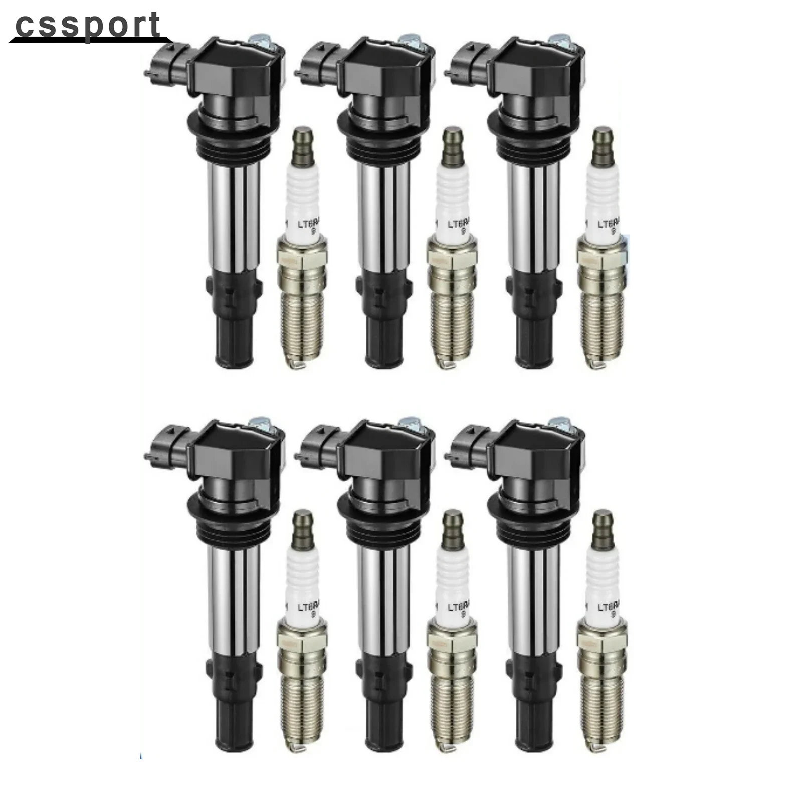 

12583514 12613051 12613057 12629037 921-2075 50136 6× UF375 Ignition Coils and 6× Spark Plugs for 2009 GMC Acadia 3.6L V6
