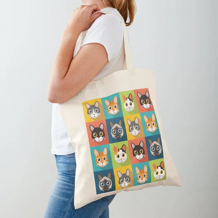 

Cute Cat Face Tote Bag Handbags cute tote bag Lady bags custom canvas bag