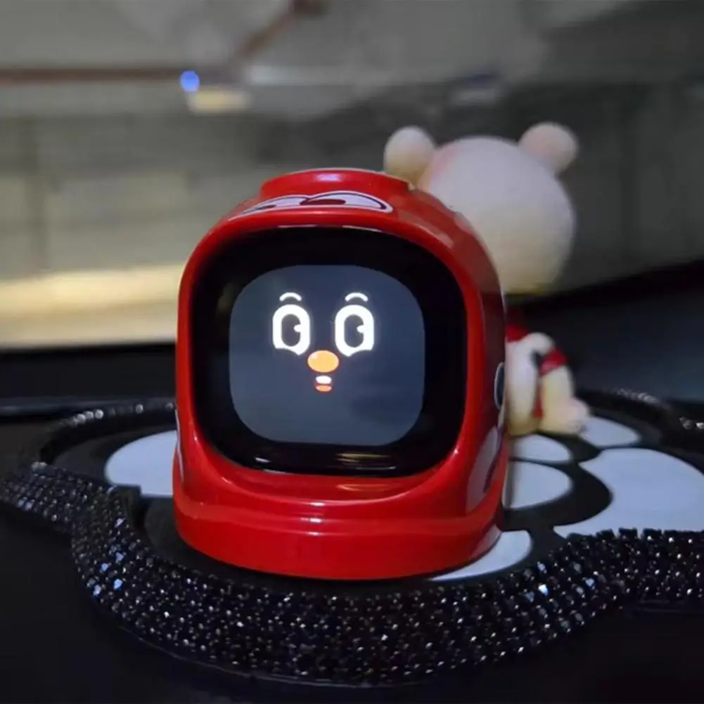 Inteligentne roboty samochodowe, zabawki montowane na samochodzie, akcesoria, elektroniczny ekran dotykowy, zwierzaki, wyrażanie emocji dźwiękiem, modne towarzysze, efekty 60 O6L3