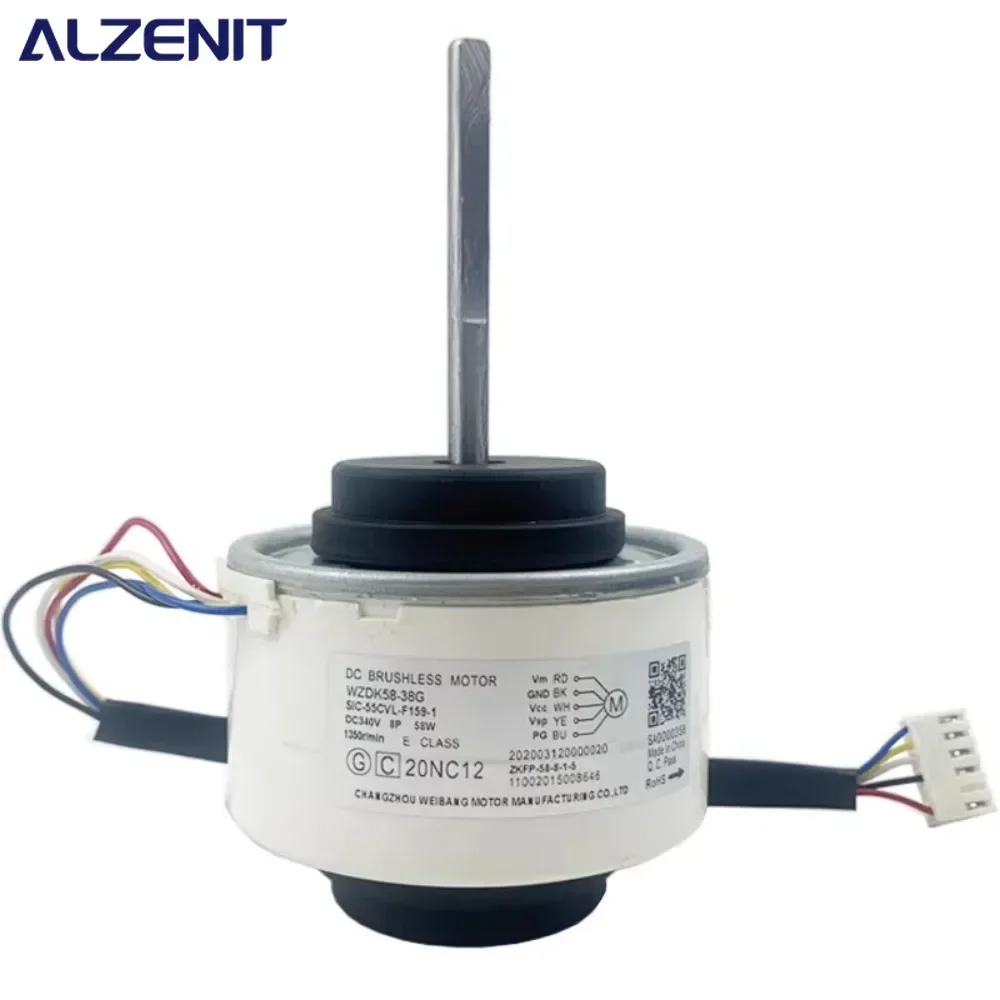 

New For Midea Air Conditioner Indoor Unit DC Fan Motor WZDK58-38G DC310V 58W 1350r/min SIC-55CVL-F159-1 Conditioning Parts