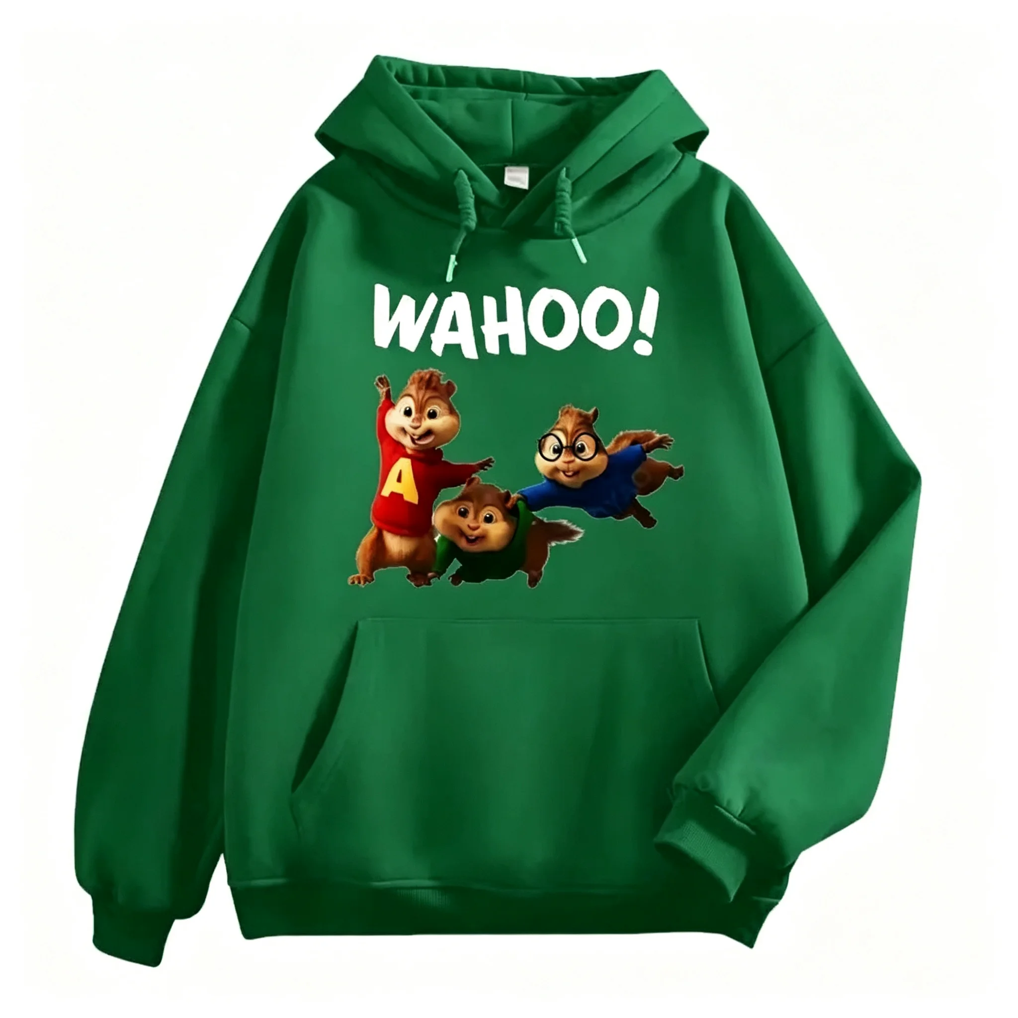 Cartoon Chipmunks Alvin Print Hooded Sweatshirt Unisex Loose Streetwear Pullover Hoodie Men Women Casual Daily Promotion Tops