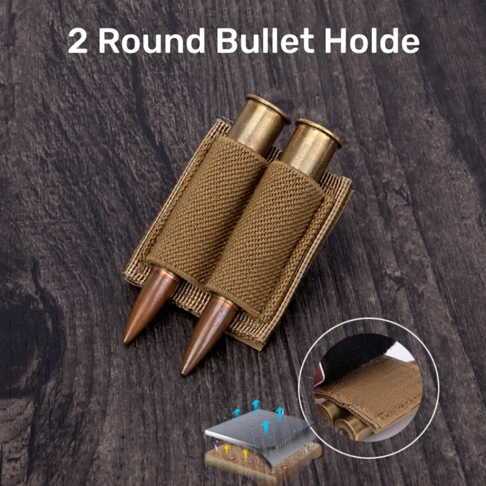 Tactical Hunting Hook Loop 2 Rounds Shell Holder Shotshell Insert Card Strip With Adhesive Back For 12 Gauge