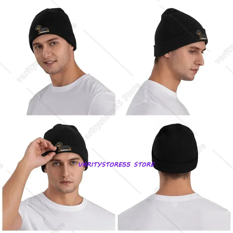Dachshund Design Knitted Cap Perfect for Hip Hop Style Suitable for Autumn And Winter Outdoor Activities Beanies