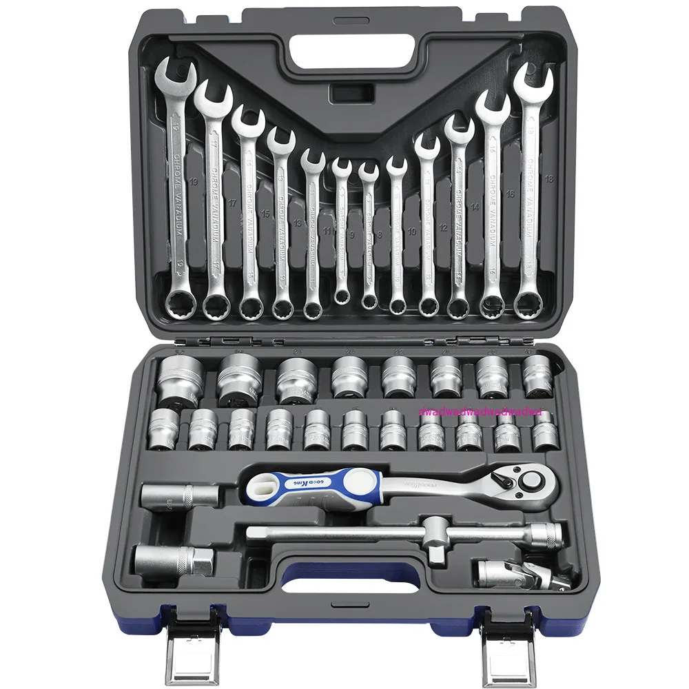 Factory Direct 37-piece Premium Blue Box Ratchet Wrench Set