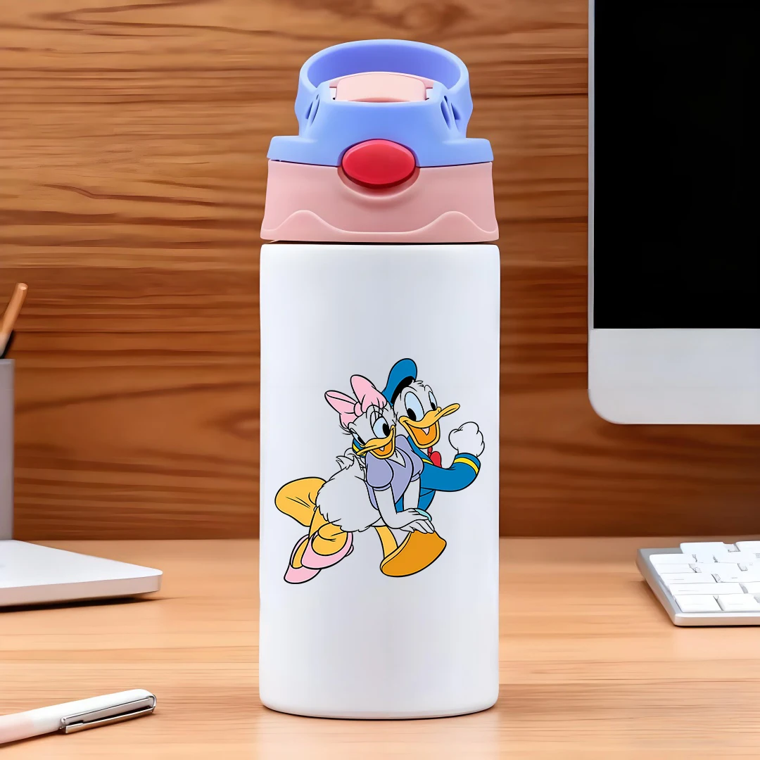 

Disney Duck Daisy cartoon character 304 stainless steel cartoon straw cup children's water cup New Year gift