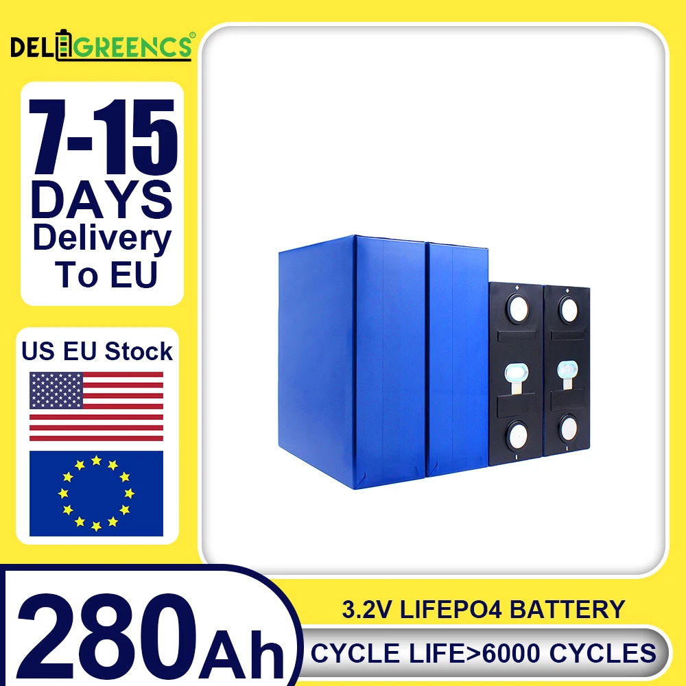 CALB 280AH LiFePO4 Lithium iron phospha Grade A 3.2V battery Cell for 12V 24V E-scooter RV Solar Energy storage system Duty-free
