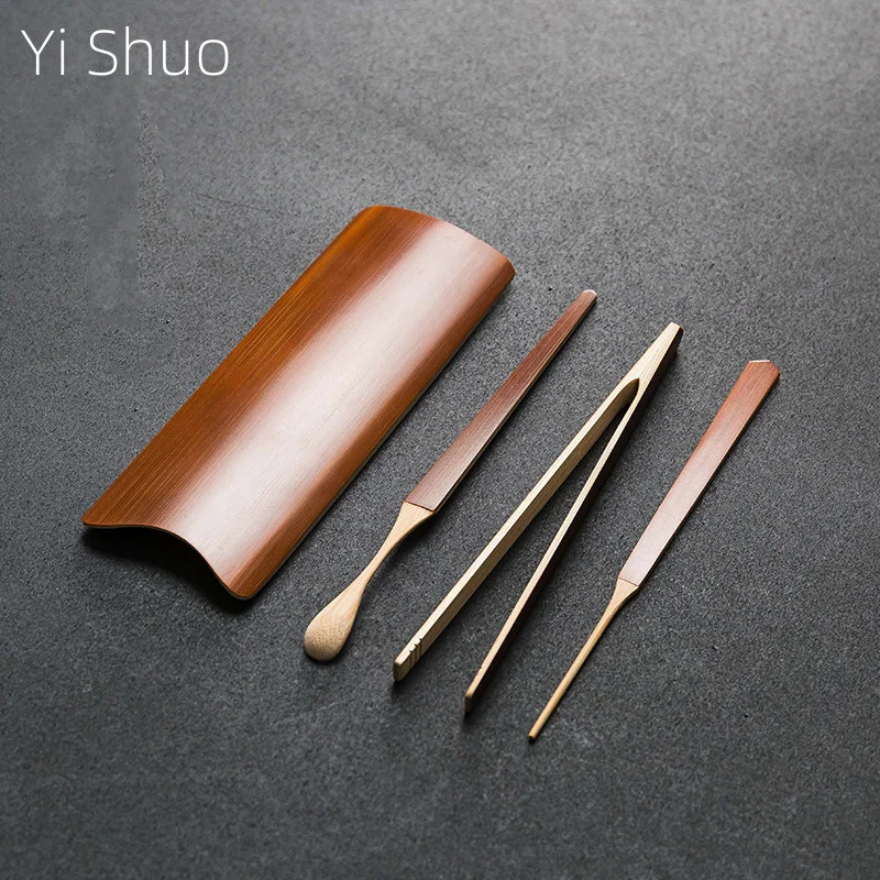 Bamboo Tea Four-piece Set Tea Bamboo Ware Kung Fu Accessories Teaspoon Tea Ceremony Six Gentlemen