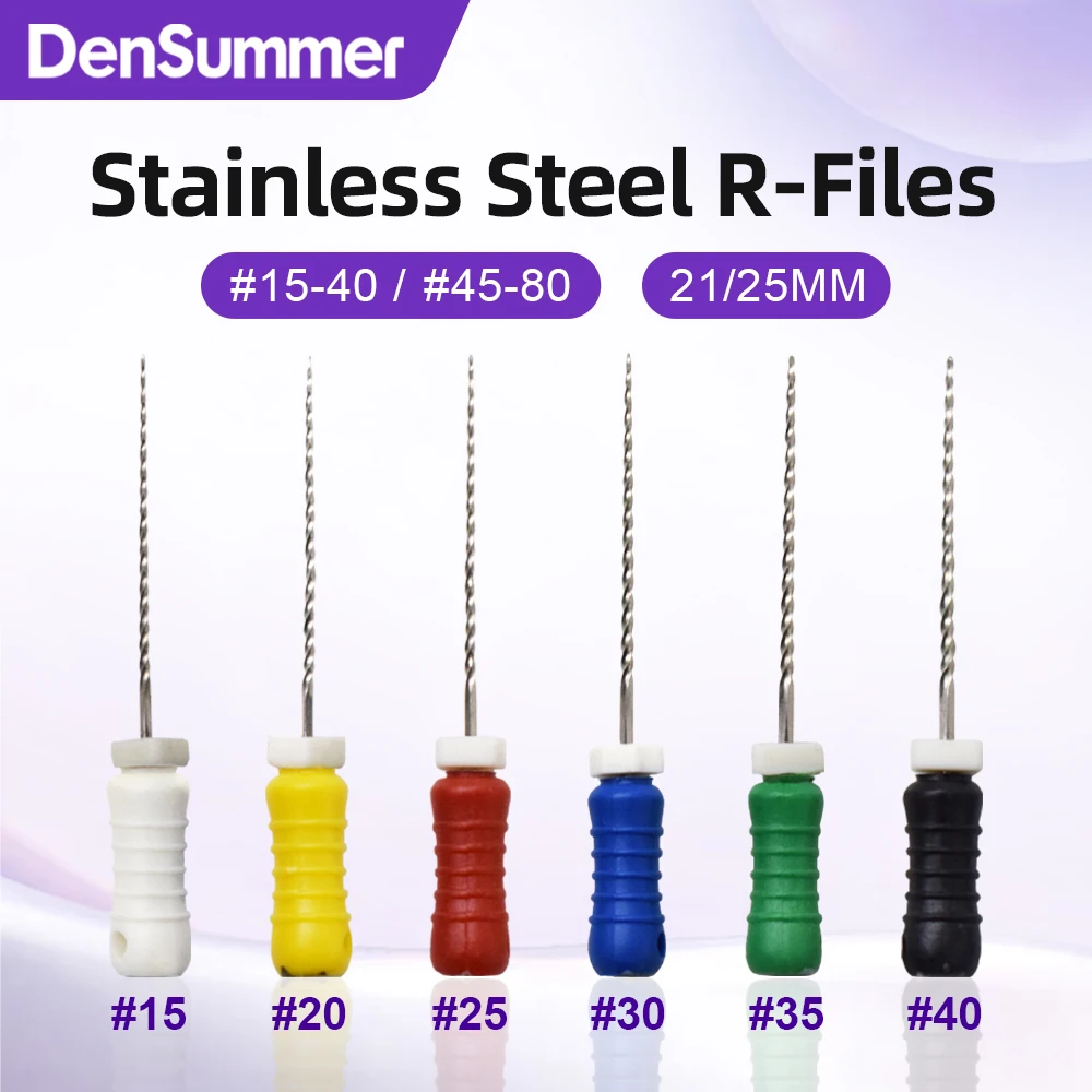 3 Boxes Densummer Stainless Steel Reamers Files For Root Cleaning #15-40 21mm 25mm Hand Use Dentistry Tool Dental Endo R Files