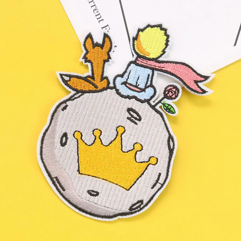 1pcs The Little Prince Embroidered Patches Iron On Sewing For Hat Bag Shoes Applique Embroideried Accessories For DIY Patchworks