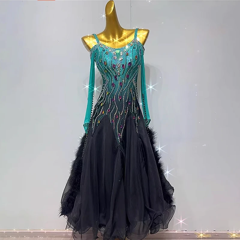 

Waltz Dancing Dress Women Ballroom Competition Costumes Female Modern Dance Performance Waltz Tango Ballroom Dance Dress